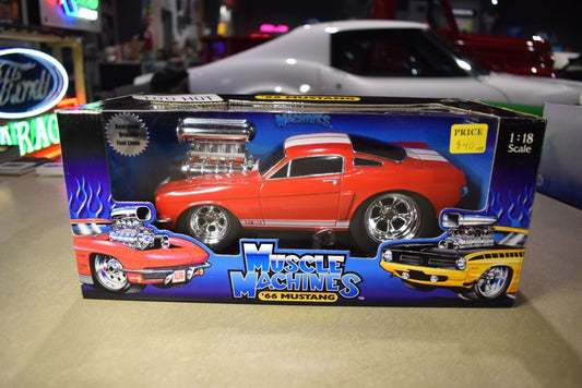 1966 Mustang Muscle Machine 1:18 *Car is Red, Not Orange*